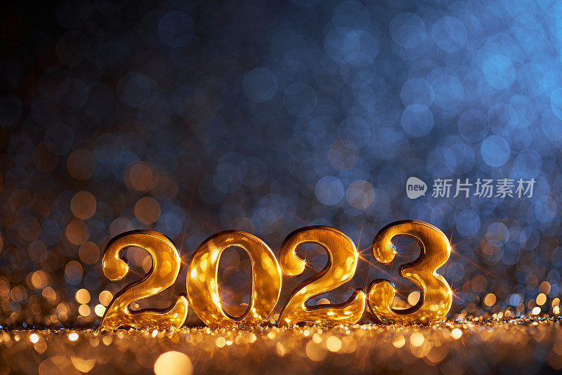 新年装饰2023 -金蓝色派对庆祝圣诞